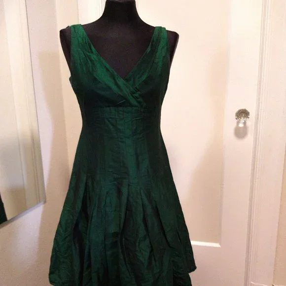 Suzi Chin for Maggy Boutique Dresses | Rich Green Silk Formal Cocktail Dress | Color: Green | Size: 6 | Mollyetea's Closet